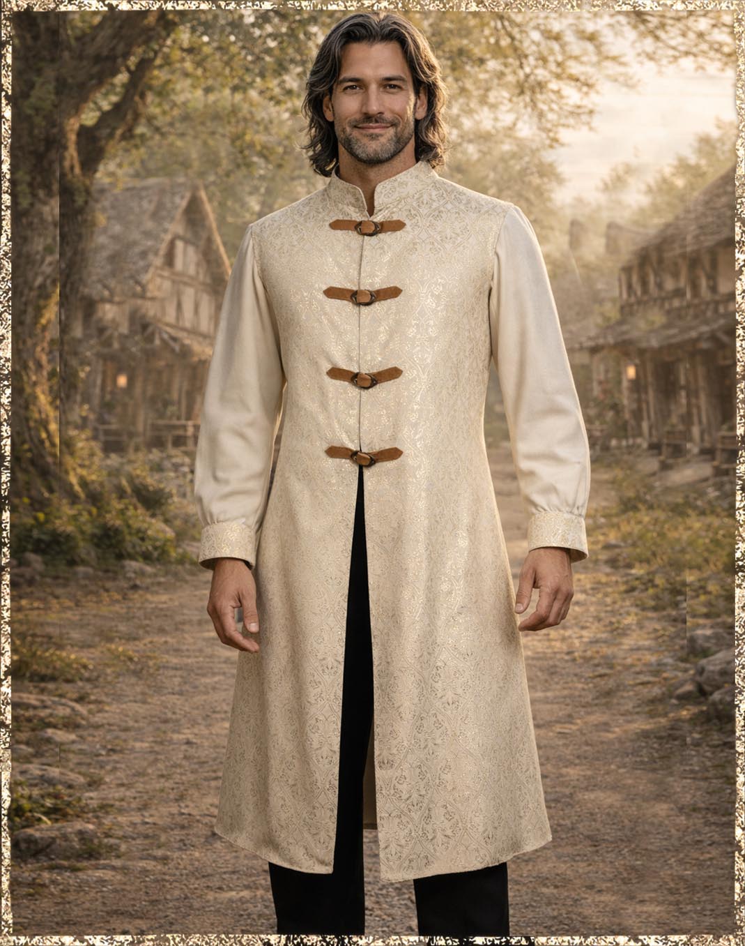 Brokatgehrock elfenbein gold - EINZELSTÜCK